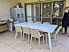 שולחן אלומיניום נפתח לגינה אלכסון 100x216/297 כולל 6 כיסאות פלסטיק מעוצבים
