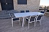 שולחן אלומיניום רגליים אלכסון 1*1.72 ניפתח 2.43 ללא כיסאות