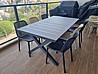 שולחן אלומיניום רגל איקס 100X172X243 כולל 8 כיסאות פלסטיק